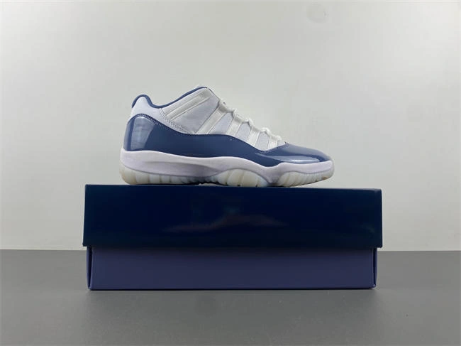 Sporty Air Jordan 11  White navy blue FV5104- 4090